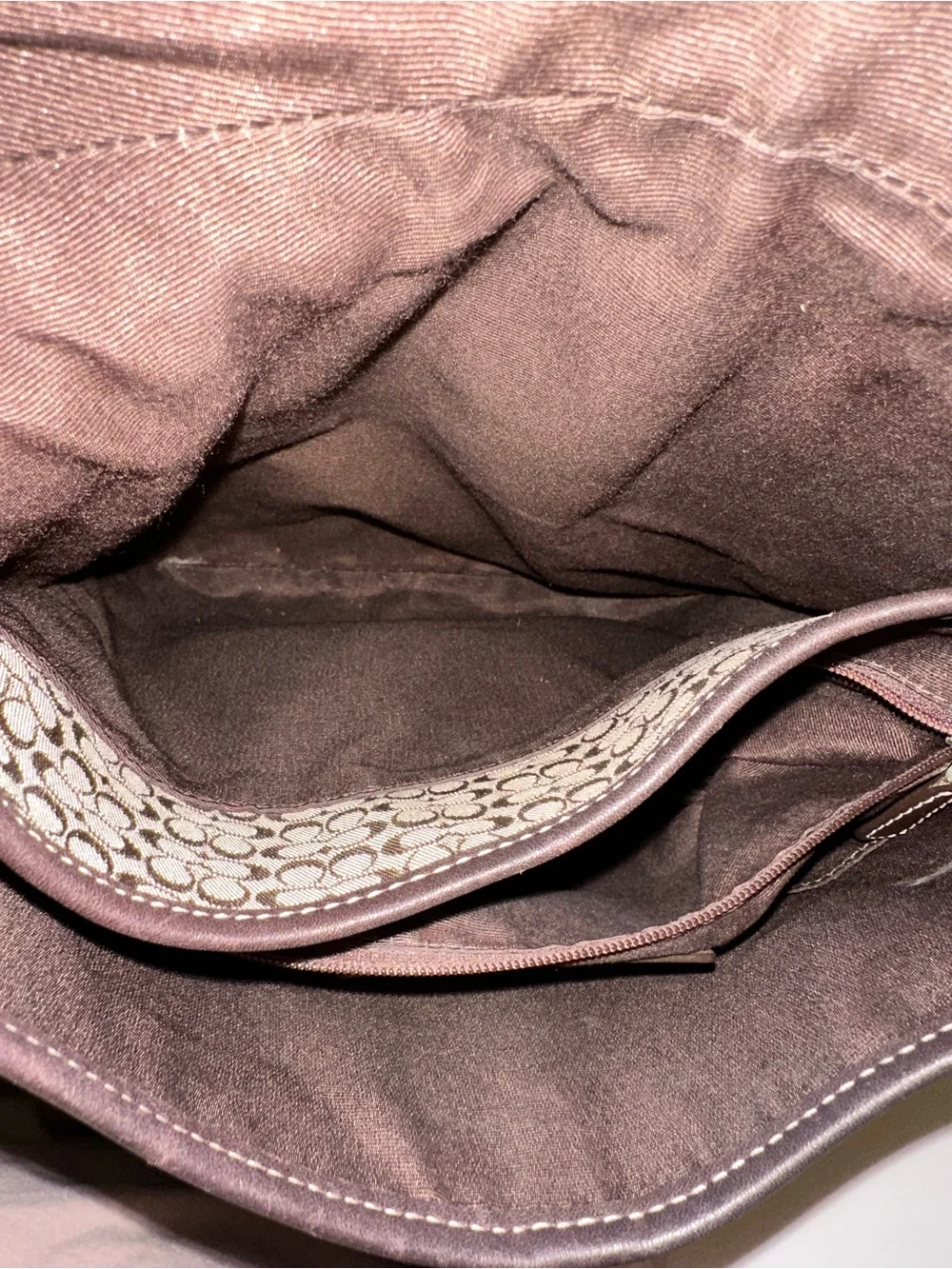 Vintage Y2K Coach Soho Signature Flap Bag in Brown Canvas/Leather - Picture 9 of 10